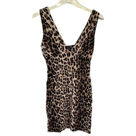 Forever 21 M sexy leopard print ruched‎ cocktail dress - Picture 1 of 6